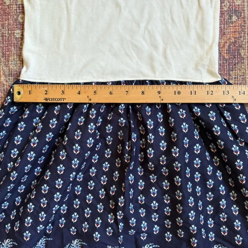 Gap Girls XL 14/16 Sleeveless White and Navy Paisley Patterned Dress